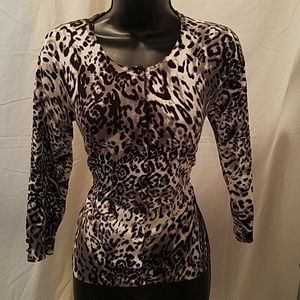 Beautiful Black and White Leopard Print Cardigan